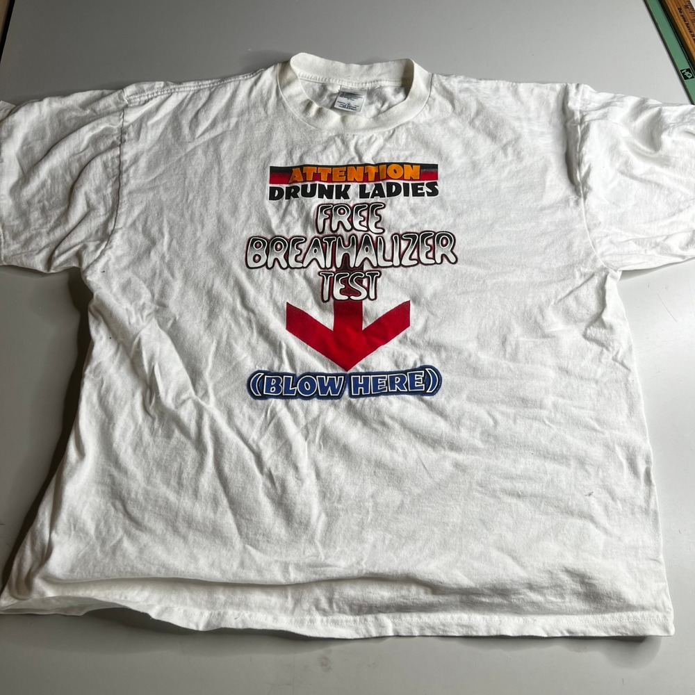 Vintage Delta Pro Weight Funny Graphic Tee White XL Breathalyzer Novelty Shirt